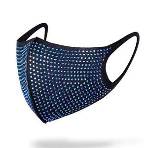 ❤️ Rhinestone Blue Stud Face Mask  Beautiful Glam Mask